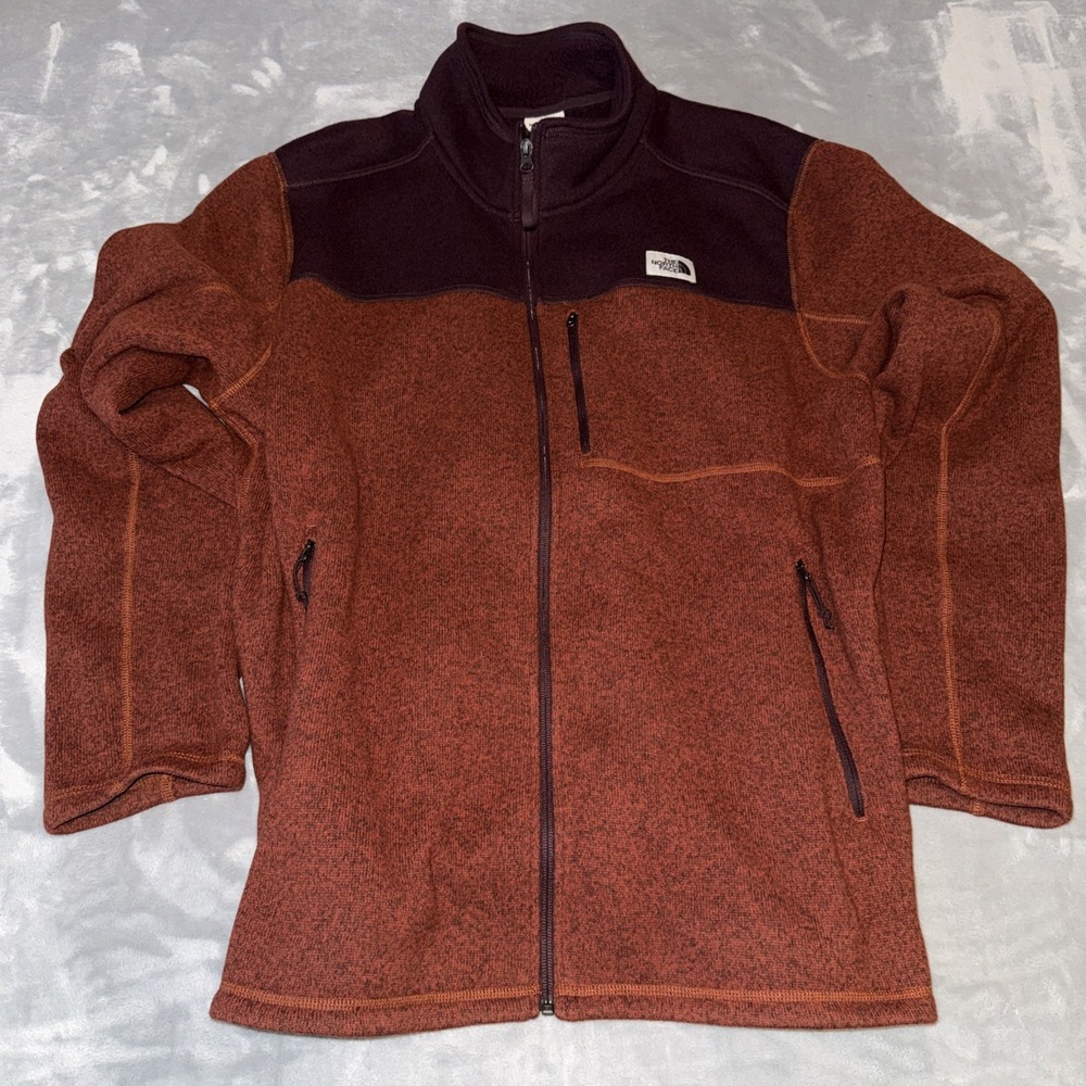 The North Face Jacket Mens 2XL Rust Maroon Gordon Lyons Full Zip Fleece Winter
